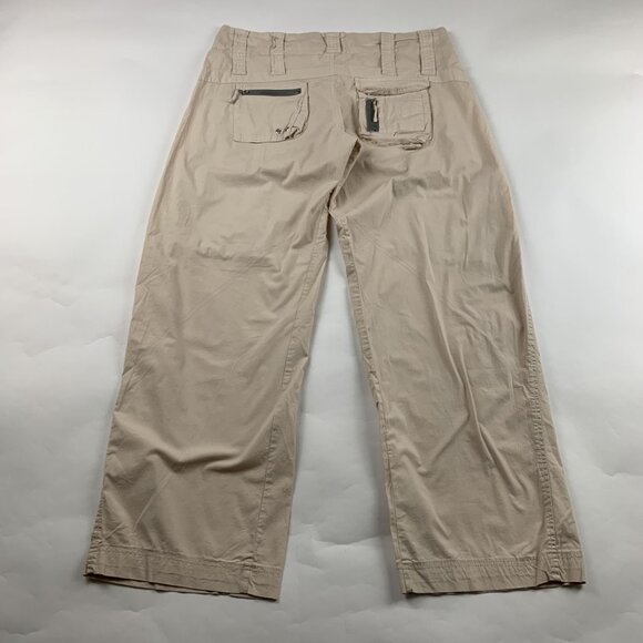 Johnny Was Tan Lightweight Poplin Wide Leg Cargo Pant 6 - Picture 6 of 9